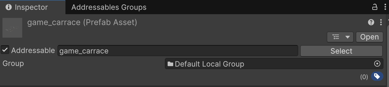 adressableGamePrefab